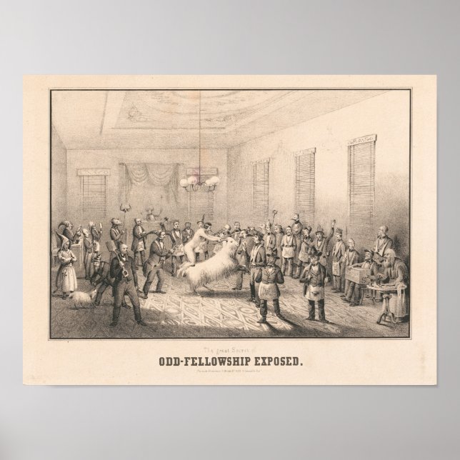 Affiche exposée de la loge Lafayette - Odd Fellows (Devant)