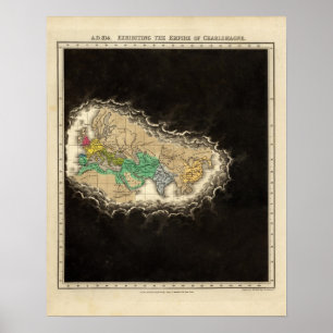 Affiche Exposer L'Empire de Charlemagne 814 AD