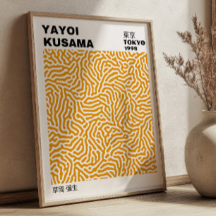Affiche Exposition Abstraite Jaune de Yayoi Kusama Japonai
