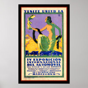 AFFICHE EXPOSITION AUTOMOBILE VINTAGE 1925