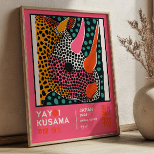 Affiche Exposition colorée de rhinocéros abstrait de Yayoi