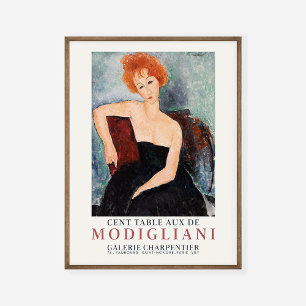 Affiche Exposition d'Amedeo Modigliani, une femme avec des