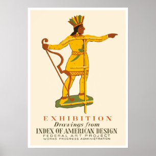 Affiche Exposition d'art amérindien