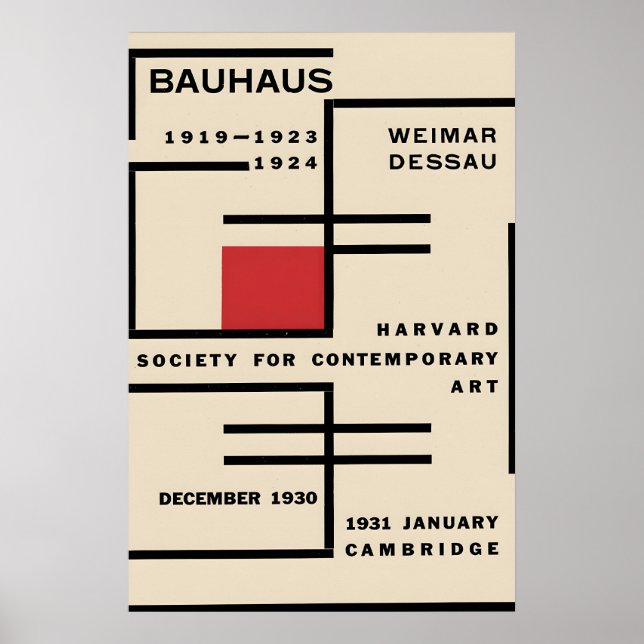 Affiche Exposition de design Bauhaus Cambridge 192 (Devant)