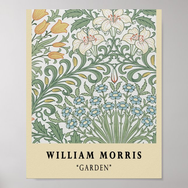 Affiche Exposition de jardin vintage William Morris (Devant)