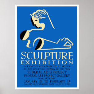 Affiche Exposition de sculpture de design américain