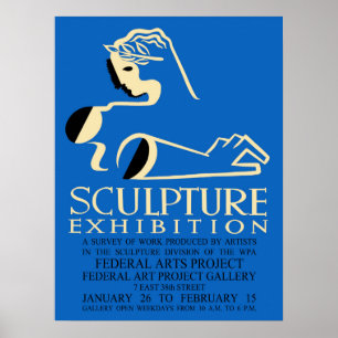 Affiche Exposition de sculpture de design américain