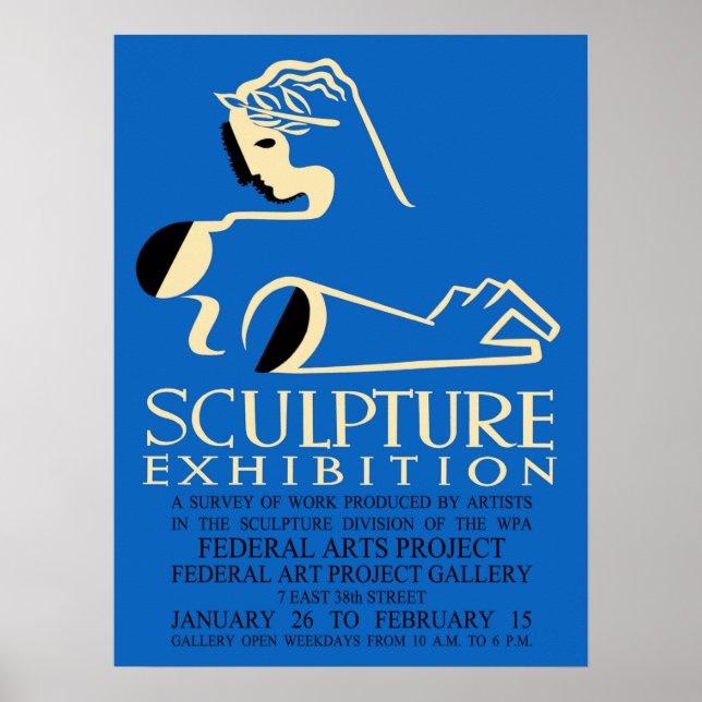Affiche Exposition de sculpture de design américain (Devant)