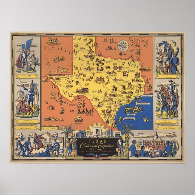 Affiche Exposition du centenaire du Texas (Devant)
