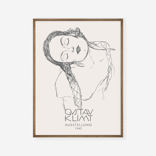 Affiche Exposition Gustav Klimt Half Figure Young Woman (Créateur téléchargé)
