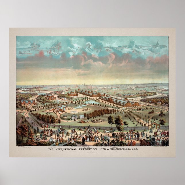 Affiche Exposition internationale de Philadelphie vintage  (Devant)