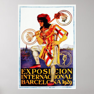 Affiche Exposition internationale vintage de Barcelone 192