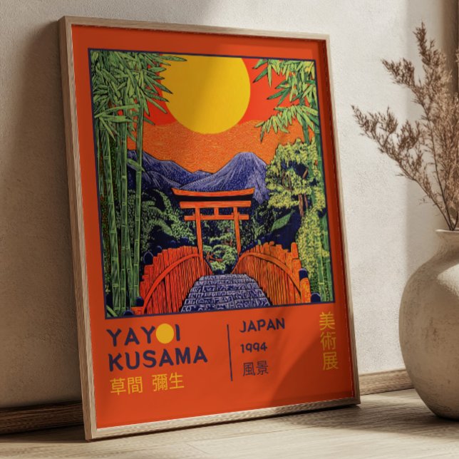 Affiche Exposition japonaise Yayoi Kusama Orange Brûlée (Créateur téléchargé)