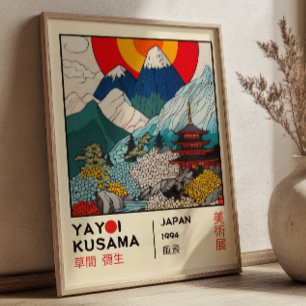 Affiche Exposition Rétro de Paysages Japonais de Yayoi Kus