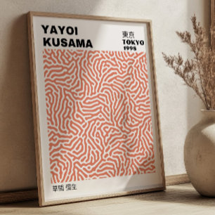 Affiche Exposition Rétro Éblouissante Rose de Yayoi Kusama