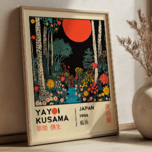 Affiche Exposition RETRO Paysage Japonais Yayoi Kusama
