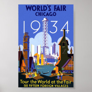 Affiche Exposition universelle de Chicago de 1934