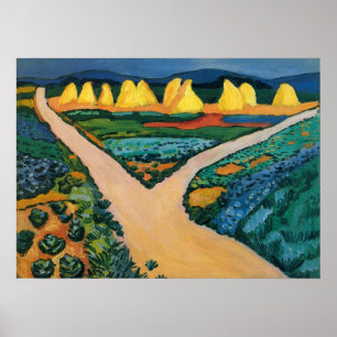 Affiche Expressionisme vintage, champs végétaux par Macke