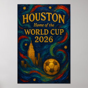 Affiche Expressionniste Coupe du Monde de Houston Art de N