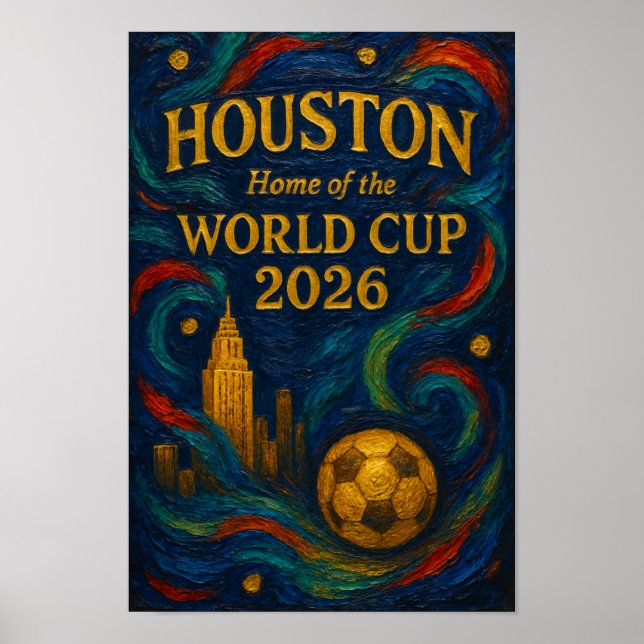 Affiche Expressionniste Coupe du Monde de Houston Art de N (Devant)