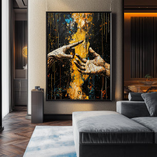 Affiche Expressionniste La Création d'Adam - Bold Rethink