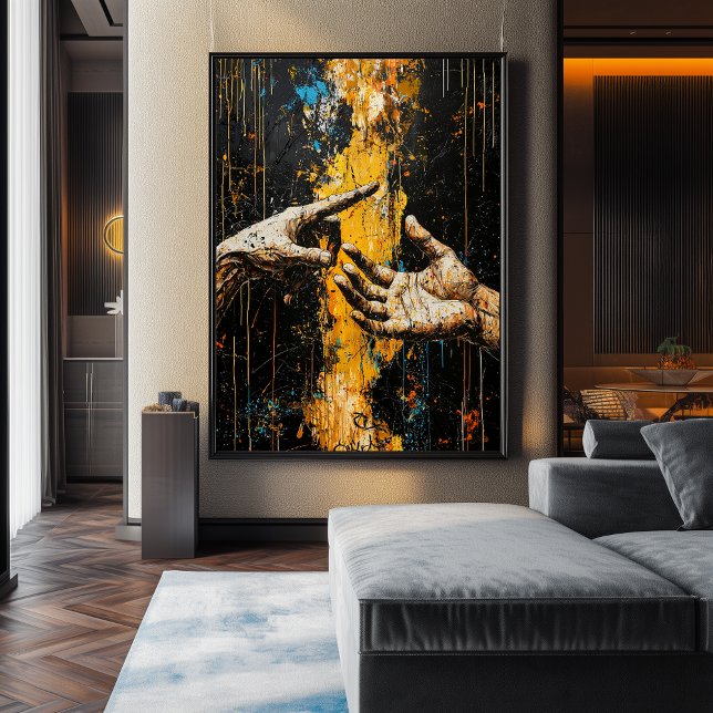 Affiche Expressionniste La Création d'Adam - Bold Rethink (Créateur téléchargé)