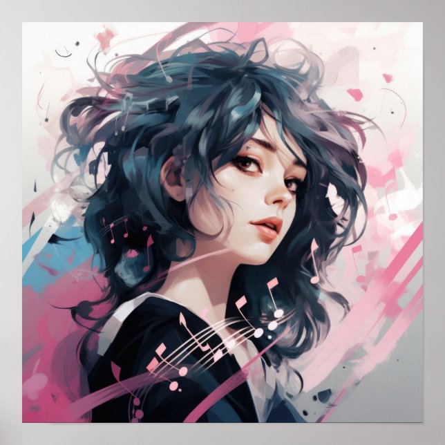 Affiche Expressive Anime Music Portrait (Devant)