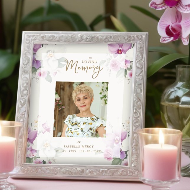 Affiche Exquisite Floral Orchids Bouquets in Pink Shades  (Exquisite Floral Orchids Bouquets in Pink Shades Photo Memorial Funeral Poster. )
