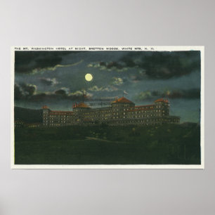 Affiche Exterior View of Mt Washington Hotel at Night