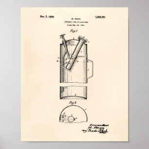 Affiche Extincteur de feu portable 1925 - Vieux poivre