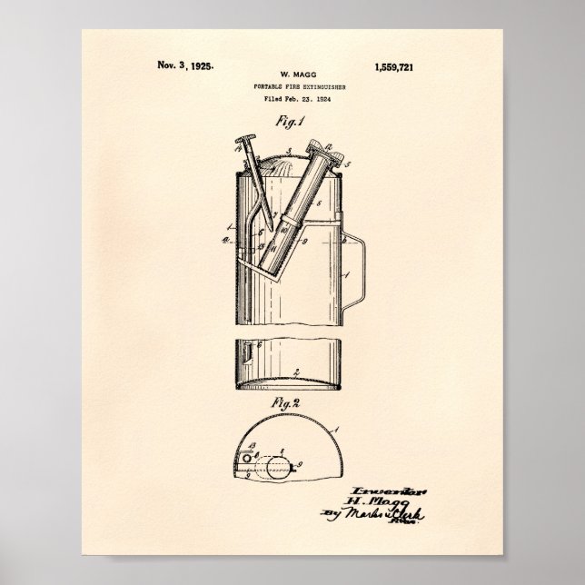 Affiche Extincteur de feu portable 1925 - Vieux poivre (Devant)