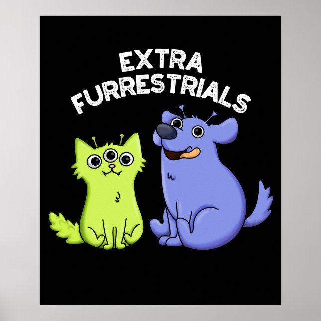 Affiche Extra Furrestries Funky Alien Furry Pun Dark BG (Devant)