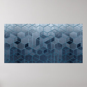 Affiche Extraction géométrique d'hexagones sur un relief b
