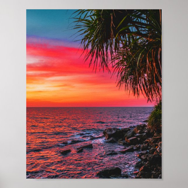Affiche Extraordinaire Tropical Ocean Palm Sunset Dream (Devant)