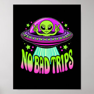 Affiche extraterrestre dans une soucoupe volante