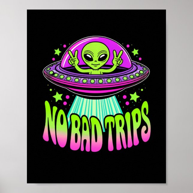 Affiche extraterrestre dans une soucoupe volante (Devant)