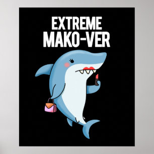 Affiche Extreme Mako ver Funny Mako requin jeu de tir noir
