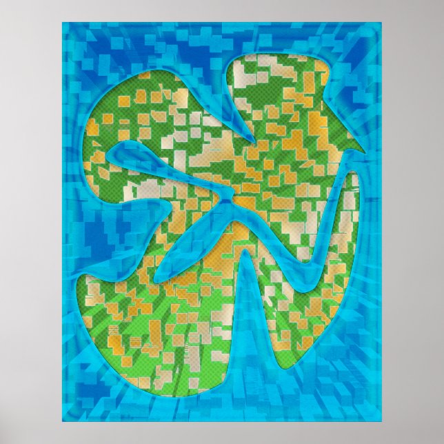 Affiche Extrusion en mosaïque Frutiger Aero Pixel (Devant)