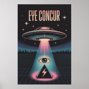 AFFICHE EYE CONCUR ALIEN PYRAMIDE PUISSANCE