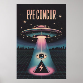 AFFICHE EYE CONCUR ALIEN PYRAMIDE PUISSANCE