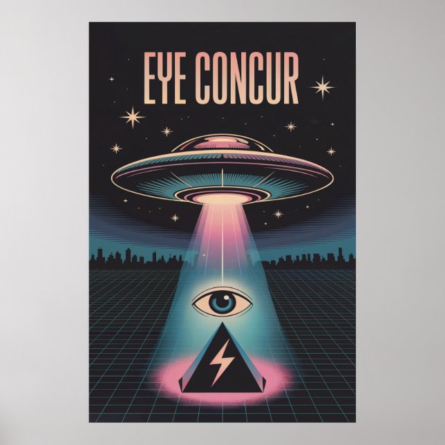 AFFICHE EYE CONCUR ALIEN PYRAMIDE PUISSANCE (Devant)