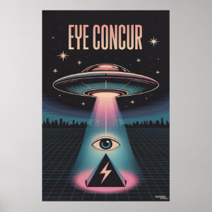 AFFICHE EYE CONCUR ALIEN PYRAMIDE PUISSANCE