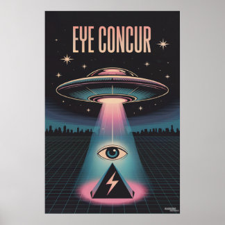 AFFICHE EYE CONCUR ALIEN PYRAMIDE PUISSANCE