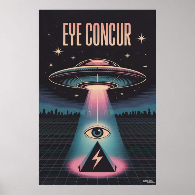 AFFICHE EYE CONCUR ALIEN PYRAMIDE PUISSANCE (Devant)