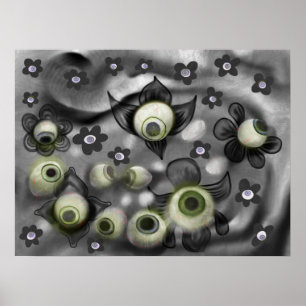 Affiche Eyeball Ghosts Creepy Gothic Halloween Art