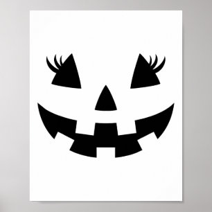 Affiche Eyelashes Jack-o'-lantern Face Citrouille Hallowen