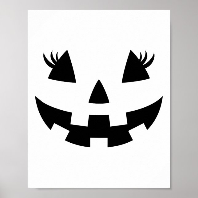 Affiche Eyelashes Jack-o'-lantern Face Citrouille Hallowen (Devant)