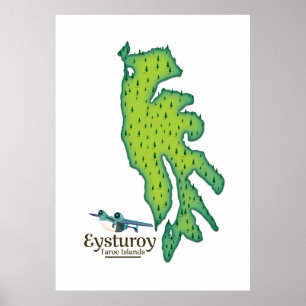 Affiche Eysturoy Iles Féroé Plan de voyage