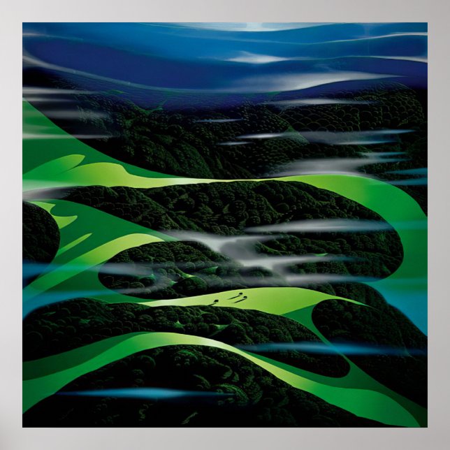 Affiche Eyvind Earle -  Champs verts - 1994; États-Unis (Devant)