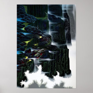 Affiche Eyvind Earle - Falaises marines ascendantes - 1995